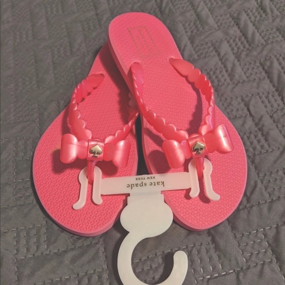 Kate Spade Denise Bow Flip Flop, Pink & Gold, Size 7/8 - Picture 3 of 10